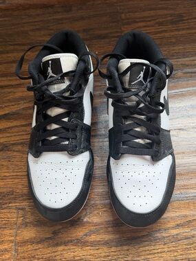 Jordan Black and White Football Cleats